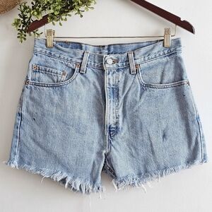 Vintage Levi’s 505 Cut Off Shorts USA Made High Rise Distressed 32